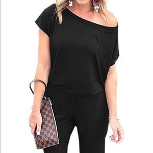 Black Elastic Waist Jumper SZ S